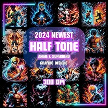 300+ NEWEST HALFTONE Graphic Designs | Anime &amp; Superhero T-shirt designs - $4.00