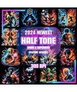 300+ NEWEST HALFTONE Graphic Designs | Anime &amp; Superhero T-shirt designs - $4.00