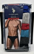 US Polo Assn 6 Pack Bikinis Mens Underwear No Fly Cotton Stretch 2XL 44-46 - €20,33 EUR