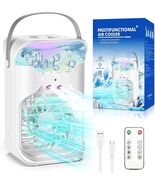 iFTY Portable AC Unit w/Remote 1.5L Tank 3 Speeds 7 Night Light White - $642.44 MXN