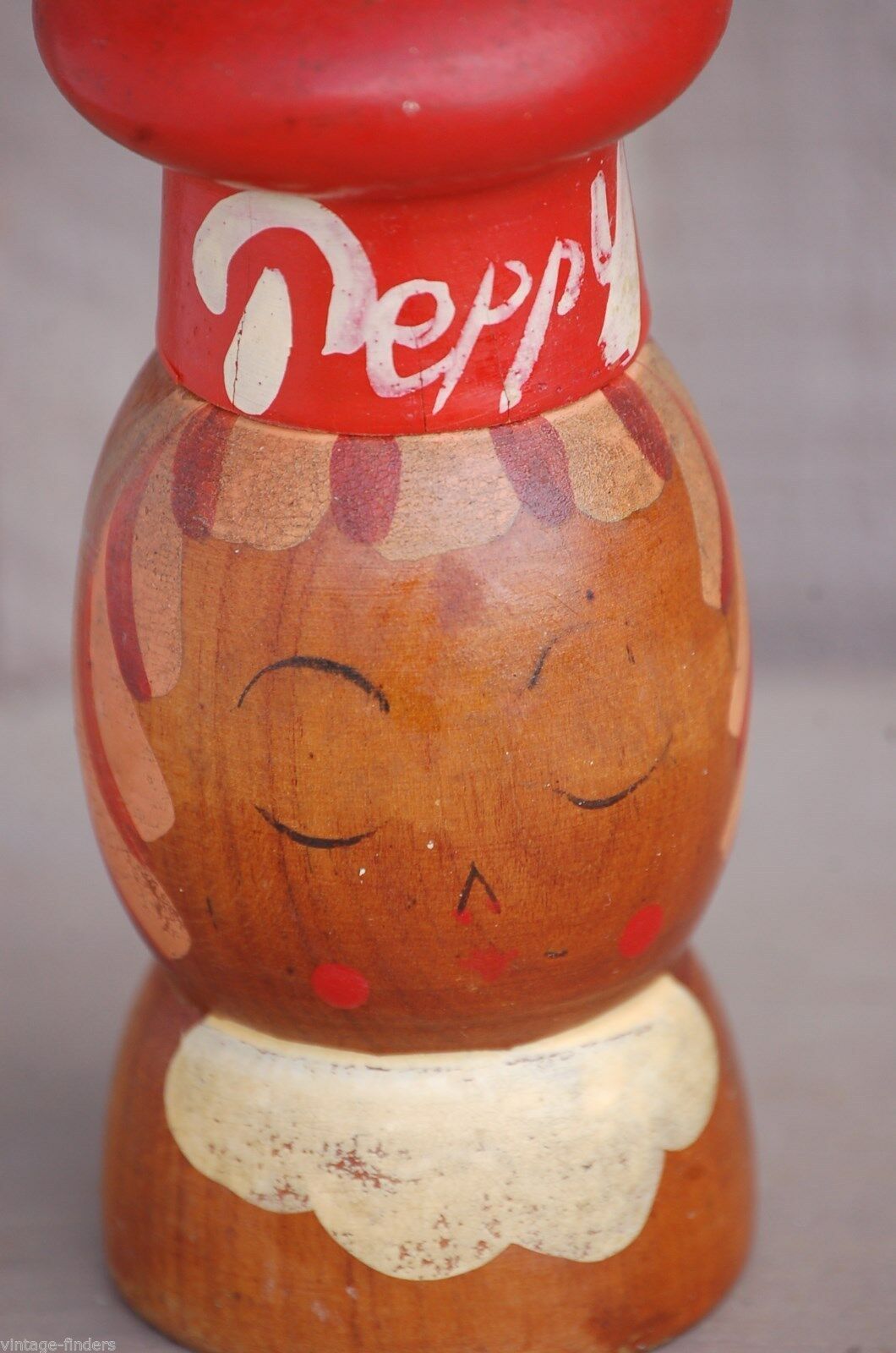 Old Vintage Peppy Wooden Pepper Shaker Wood Kitchen Tool Decor Mid-Century - $7.91