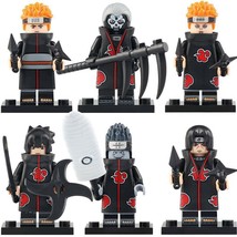 6pcs Naruto Hidan Yahiko Pain Kisame Hoshigaki Uchiha Itachi Custom Minifigures - $16.99