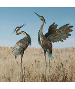 Generic Set of 2 Metal Crane Statues, Metal Heron Garden Statues, Bird S... - €427,18 EUR
