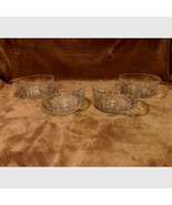 Vintage Set of (4) French Arcoroc 5&quot; Dessert Bowls-Glass Starburst Design - $26.89 CAD