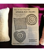 Mail Order Vtg 60s Frederick Herrschner Co Gingham Puff Pillows Instruct... - $24.74