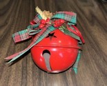 Large Red Sleigh Bell Jingle Bell Metal Christmas Ornament 5” - £4.74 GBP