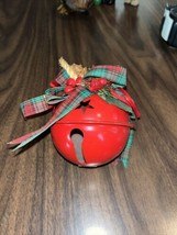 Large Red Sleigh Bell Jingle Bell Metal Christmas Ornament 5” - £4.73 GBP