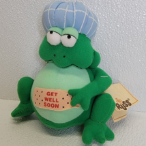 Vintage Russ Get Well Soon Plush Frog w/ Bandage &amp; Head Ice Pack Stuffed... - £7.70 GBP