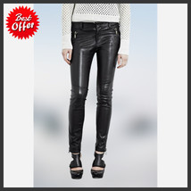 Women&#39;s Leather Pants Genuine Lambskin Leather Party Skinny Legging Trou... - €100,22 EUR