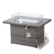 LeisureMod 44-Inch Wicker Propane Fire Pit Table, 50,000 BTU Auto-Ignition, with - $911.39+