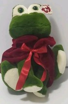 Ty Vintage 1993 King Frog  10” Plush Toy  rare PVC Pellet original TY Tag - £17.69 GBP