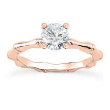 Diamond Solitaire Wedding Ring Round Cut D SI1 Treated 14K Rose Gold 0.95 Carat - £1,829.22 GBP