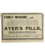 Ayers Sarsaparilla Pill Medical 1894 Advertisement Victorian Worlds Fair... - €17,16 EUR