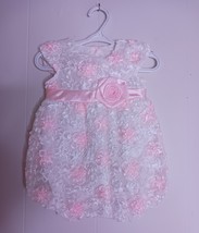 Nannette Baby Pink And White Rose Design Romper Infant Girl Size 12M - $218.62 MXN