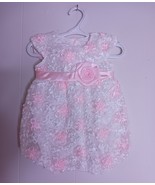 Nannette Baby Pink And White Rose Design Romper Infant Girl Size 12M - $218.62 MXN
