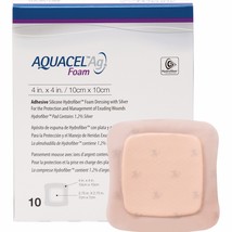 An item in the Health & Beauty category: Aquacel AG Foam Adhesive Dressings 10cm x 10cm 420681
