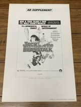 Jack And The Beanstalk 1976 Press Kit Movie Poster Original Rare CV JD - £42.77 GBP