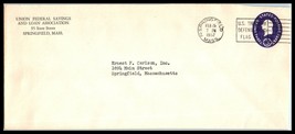 1952 US Cover - Union Federal Savings &amp; Loan, Springfield, Massachusetts S1 - $2.96