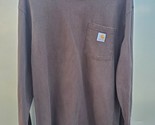 Carhartt Mens Long Sleeve Pocket T-Shirt Med Loose Fit Logo Brown Workwe... - £15.78 GBP