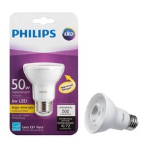 Philips 463620 50W Equivalent 3000K Dimmable Par20 Led Light Bulb 35° Beam Angle - £9.53 GBP