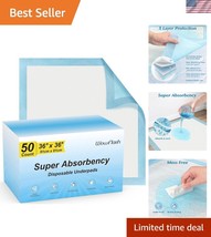 Leakproof and Quick Drying 36&quot; x 36&quot; Disposable Underpads - 50 Count Val... - $51.50