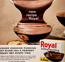 1963 Royal Pudding Pie Filling Advertisement Vintage Chocolate Dessert D... - $182.70 MXN