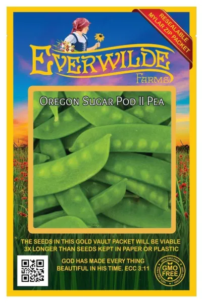 100 Oregon Sugar Pod Ii Pea Seeds - Everwilde Farms Mylar Seed Packet - $9.50