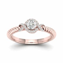 10K Rose Gold 0.40CT TDW Diamond Crossover Engagement Ring - £399.66 GBP