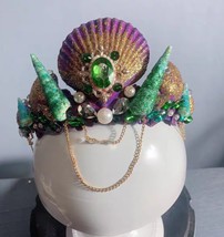 Mermaid halo pearl shell crown headdress scallop conch princess mermaid ... - $107.60