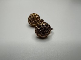 Vintage Gold Plated Nugget Clip Earrings 1.2cm - £4.69 GBP