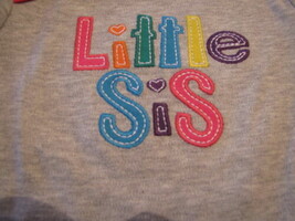 Baby Girls &quot;Little Sis&quot;  12M 12 month long sleeve Bodysuit gray Carter&#39;s NWT^^ - £8.35 GBP