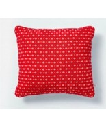 14&quot;x14&quot; Sweater Fleck Jacquard Knit Square Throw Pillow Red/White Hearth... - £11.21 GBP