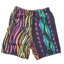 Vtg 80s Board Shorts Trunks Neon Fish Surf Beach Retro Speed Skate USA sz XS/S/M - £22.94 GBP