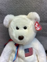 Vintage Ty 2000 Beanie Buddy Liberty the Teddy Bear Plush America USA KG - £19.38 GBP