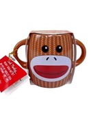 Galerie Brown Sock Monkey Mug &amp; Cocoa Mix 4” Gift Set New Retro Holiday New - $257.35 MXN