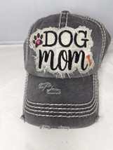 Dog Mom Cap Hat Womens Distressed Strapback Adjustable Gray PawPrint Bone  Spell - £19.88 GBP
