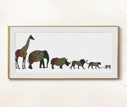 Africa Animals Cross Stitch zoologic pattern pdf - Elephant Cross Stitch Giraffe - £5.34 GBP