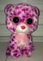 TY Glamour Purple Spotted Leopard  6&quot; Beanie Baby Boo plush toy - £4.62 GBP
