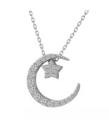 Trusta 925 Sterling Silver Necklace Jewelry Moon&amp;Star 925 Pendant  State... - £19.91 GBP