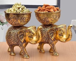 urli bowl brass Elephant Decoration for Floating Flowers Tealight Candles temple - £50.00 GBP