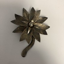 Vintage Rancho Alegre Taxco Sterling Silver Floral Textured Brooch Pin - $44.50