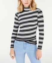 MSRP $39 Say What? Juniors&#39; Striped Crossover-Hem Mock-Neck Sweater Size Medium - £6.36 GBP