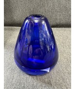 Vintage 4” Glass Art Cobalt Blue Bulb Oil Candle  Missing Wick - £40.44 GBP