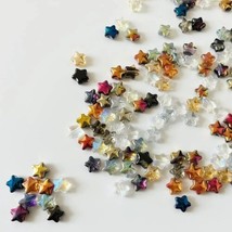 10 Glass Star Beads Metallic Clear Rainbow AB Celestial Jewelry Supplies 8mm  - £4.40 GBP