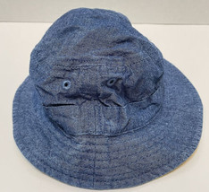 Carters Infant Cotton Bucket Sun Hat Blue Denim Size 3 to 9 Months - £8.31 GBP