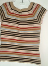 Vintage 90&#39;s knit shirt Hillard &amp; Hanson striped stretch V-neck popover L - £12.85 GBP