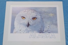 JON VAN ZYLE Alaska Poster Series Great White Owl Signed Art Bird Ltd Ed Print - £34.41 GBP