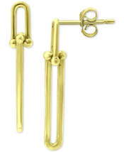 Giani Bernini Paper Clip Link Drop Earrings, Gold Over Silver - $30.00