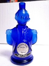 Vtg Charles Jacquin Cobalt Blue George Washington Apricot Liqueur Bottle 9.5&quot; H - £17.13 GBP