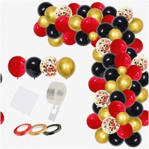 Red Black Gold Party Balloon Arch Kit - 121PCS Movie Night Poker Casino Birthday - $35.63